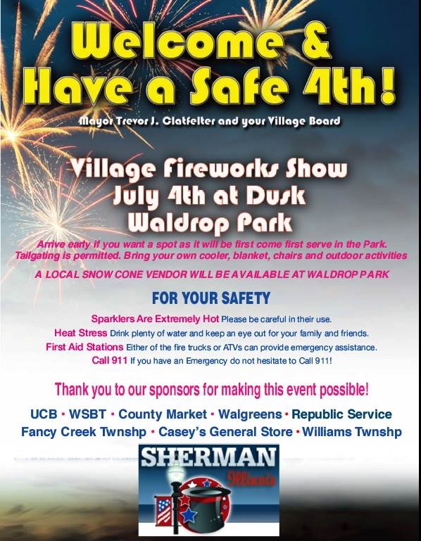 July 4th Fireworks in Sherman Village of Sherman